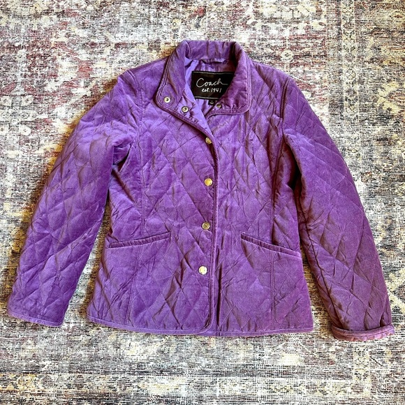 Quilted Purple Coach Jacket - Picture 1 of 7